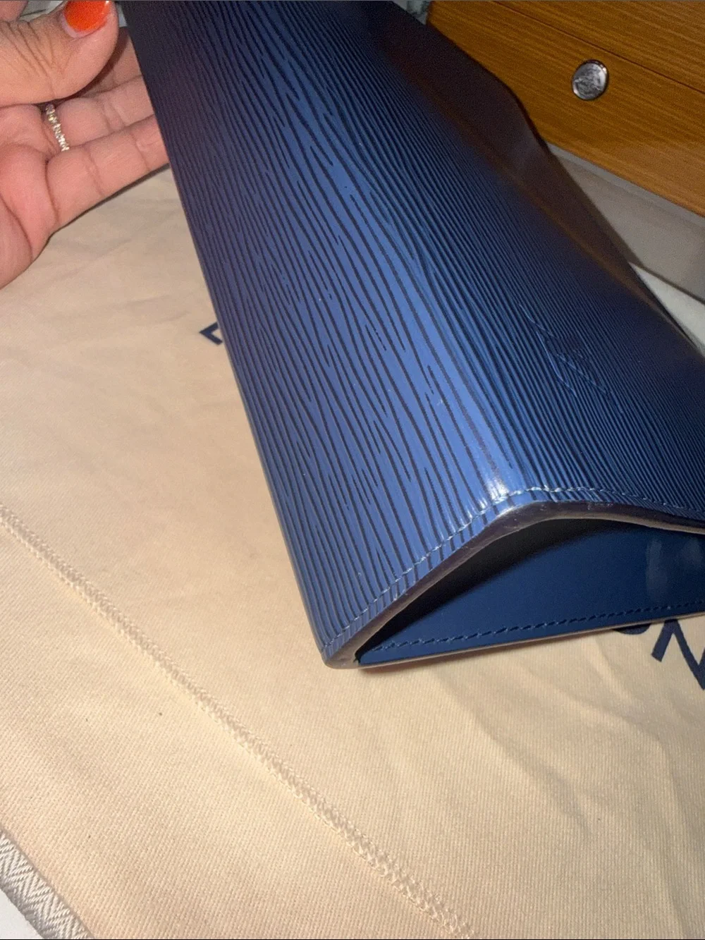 Louis Vuitton Deep Navy Epi Leather makeup bag